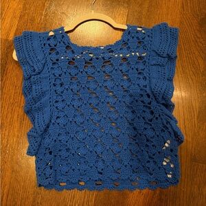Zara royal Blue Crochet Top